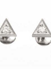 Серьги гвоздики треугольные из белого золота с бриллиантами AOG-SE-0018 из Белое золото от Ювелирный салон Art of glow 1