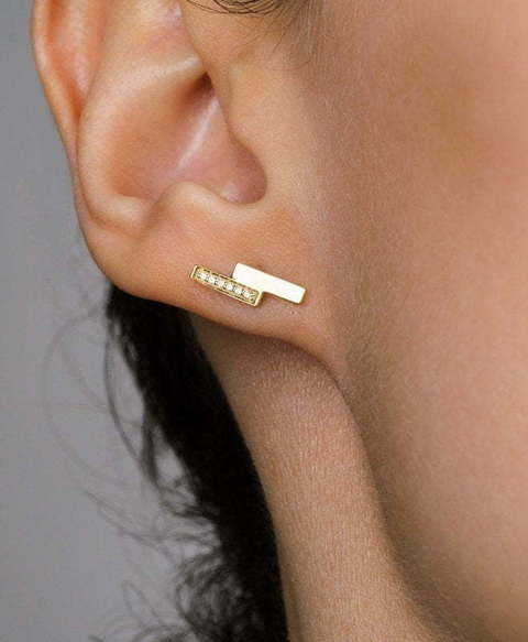 Оригинальные золотые серьги с бриллиантами AOG-SE-0011Y из Желтое золото от Ювелирный салон Art of glow 2