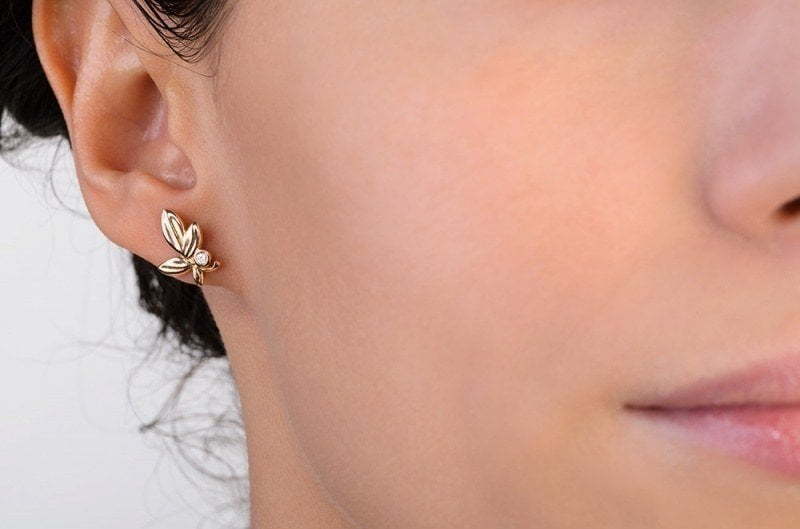 Очаровательные серьги из красного золота с бриллиантами AOG-DE-0038 из Розовое (красное) золото от Ювелирный салон Art of glow 2