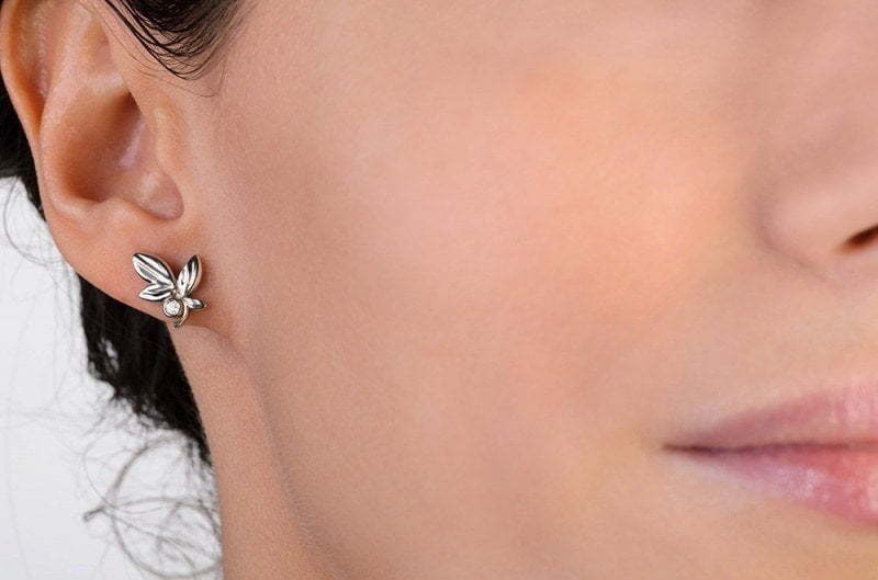 Серьги веточки из белого золота с бриллиантами AOG-DE-0037 из Белое золото от Ювелирный салон Art of glow 2