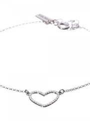 Тонкий золотой браслет с сердечком в бриллиантах AOG-YMB-0002 из Белое золото от Ювелирный салон Art of glow 1