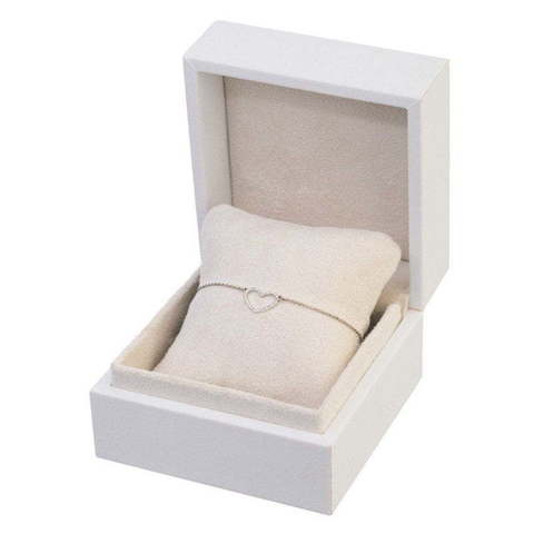 Тонкий золотой браслет с сердечком в бриллиантах AOG-YMB-0002 из Белое золото от Ювелирный салон Art of glow 3