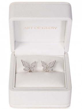Серьги бабочки из белого золота с бриллиантами AOG-DE-0030 из Белое золото от Ювелирный салон Art of glow 2