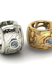 Серьги из Белое золото, Желтое золото от Ювелирный салон Jewelry & Diamonds 1