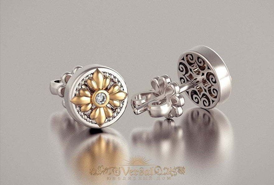 Серьги VGS0144 из Комбинированные от Ювелирный Дом Версаль 2
