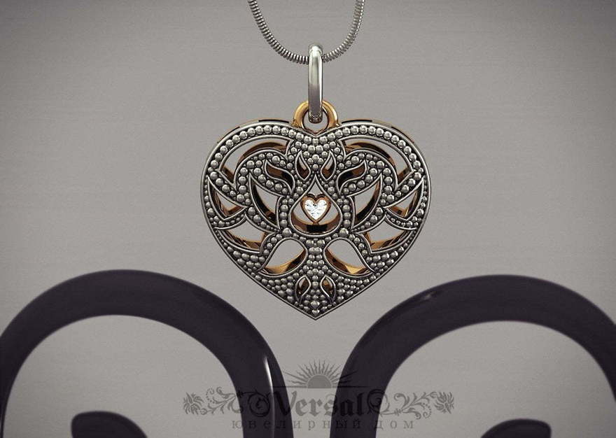 Подвеска VGPS0126 из Белое золото, Розовое (красное) золото, Комбинированные от Ювелирный Дом Версаль 2