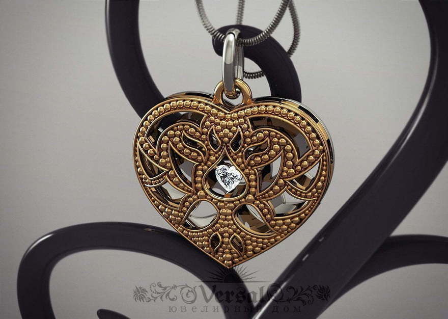 Подвеска VGPS0126 из Белое золото, Розовое (красное) золото, Комбинированные от Ювелирный Дом Версаль 3