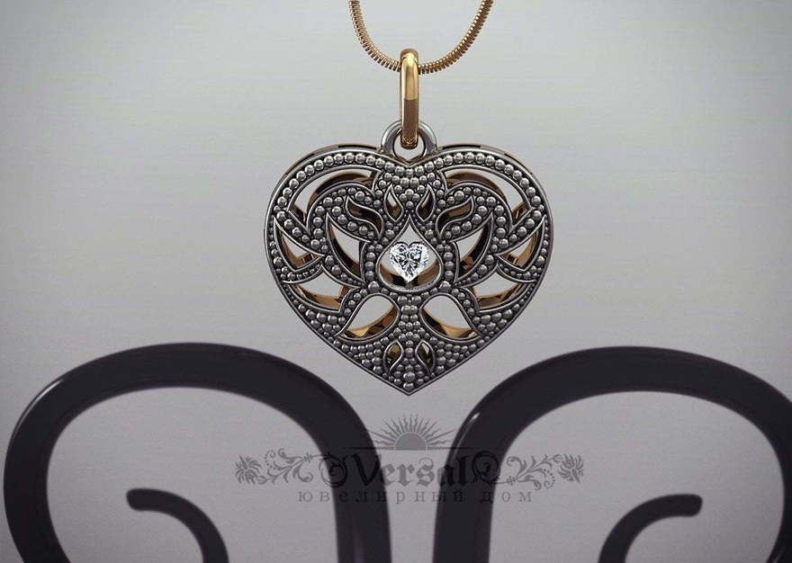 Подвеска VGPS0126 из Белое золото, Розовое (красное) золото, Комбинированные от Ювелирный Дом Версаль 4