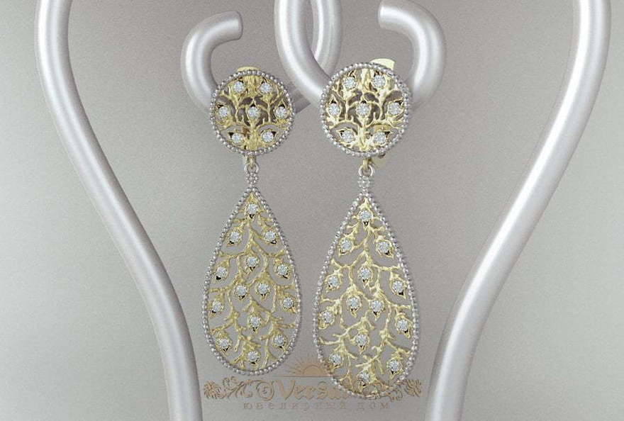 Серьги VGS0137 из Комбинированные от Ювелирный Дом Версаль 2