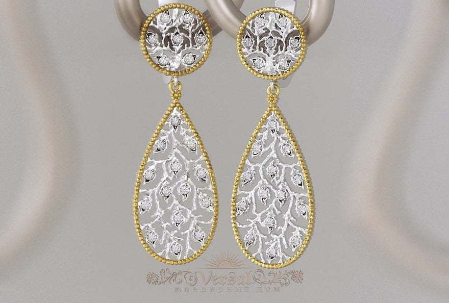 Серьги VGS0137 из Комбинированные от Ювелирный Дом Версаль 3