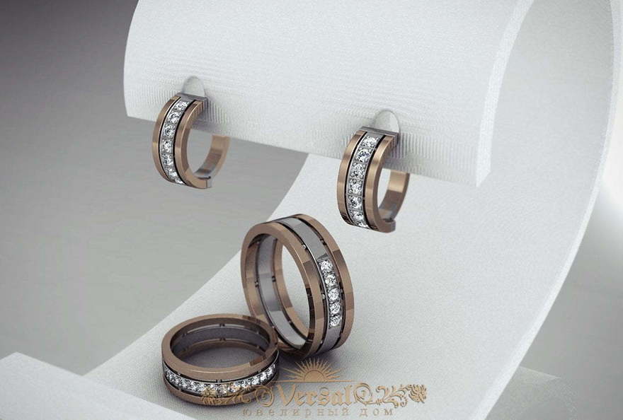 Серьги VGS0158 из Комбинированные от Ювелирный Дом Версаль 2