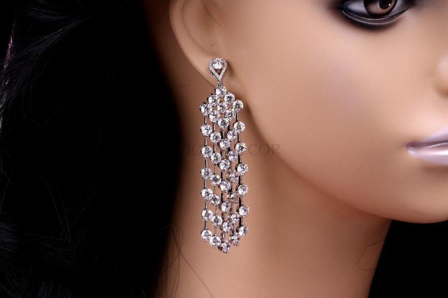 Серьги с цирконами Merle из Посеребренная бижутерия от  2