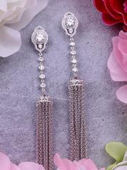 Серьги Иллюзион с цирконами из Посеребренная бижутерия от  1