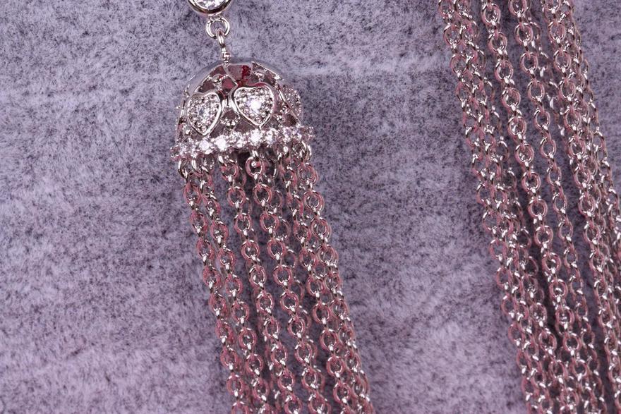 Серьги Иллюзион с цирконами из Посеребренная бижутерия от  6