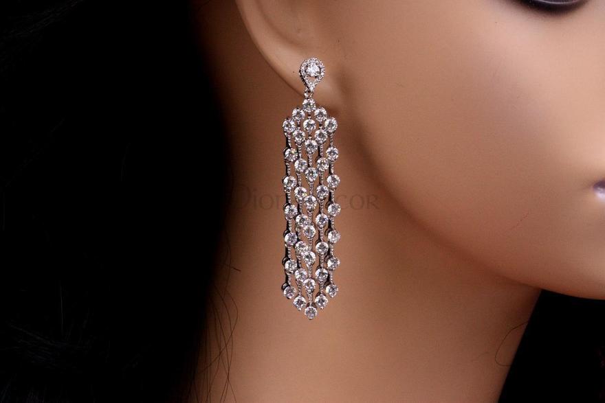 Серьги Звездопад с цирконами из Посеребренная бижутерия от  2