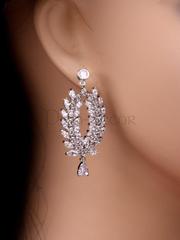 Длинные цирконовые серьги Oliva из Посеребренная бижутерия, Цирконий от  2