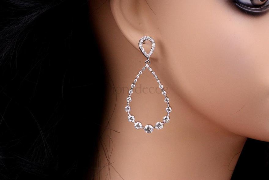 Серьги с цирконами Морзской бриз из Посеребренная бижутерия от  2