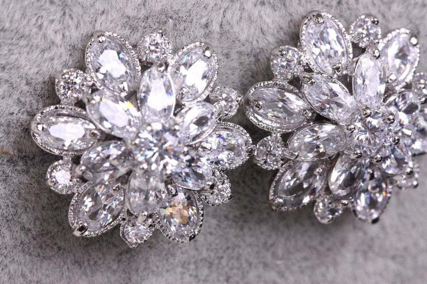 Серьги с цирконами Perfecto из Посеребренная бижутерия от  2