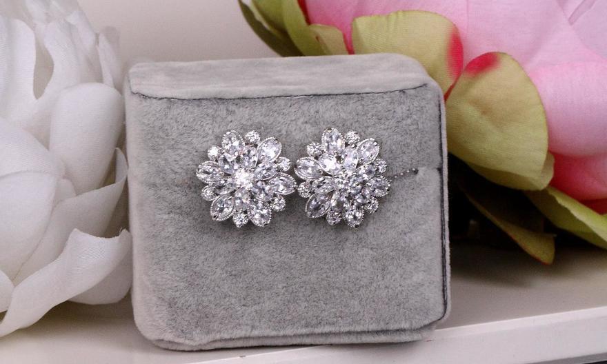 Серьги с цирконами Perfecto из Посеребренная бижутерия от  3