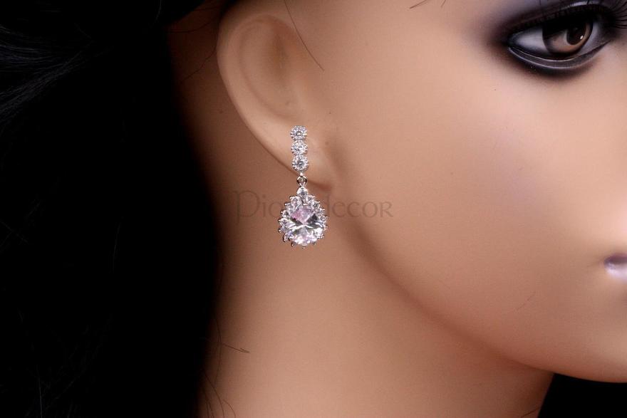 Серьги с цирконами Dolores из Посеребренная бижутерия от  2