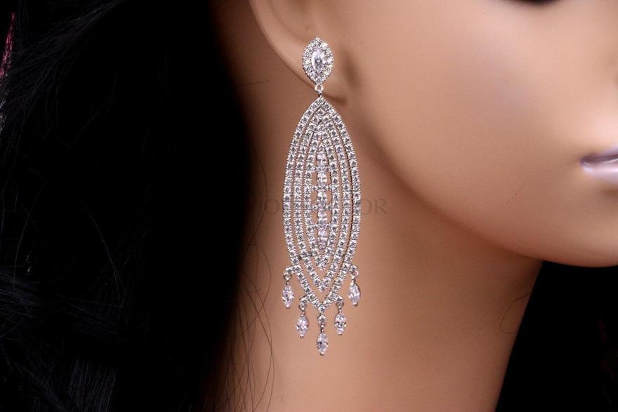 Серьги с цирконами Ivelly из Посеребренная бижутерия от  2