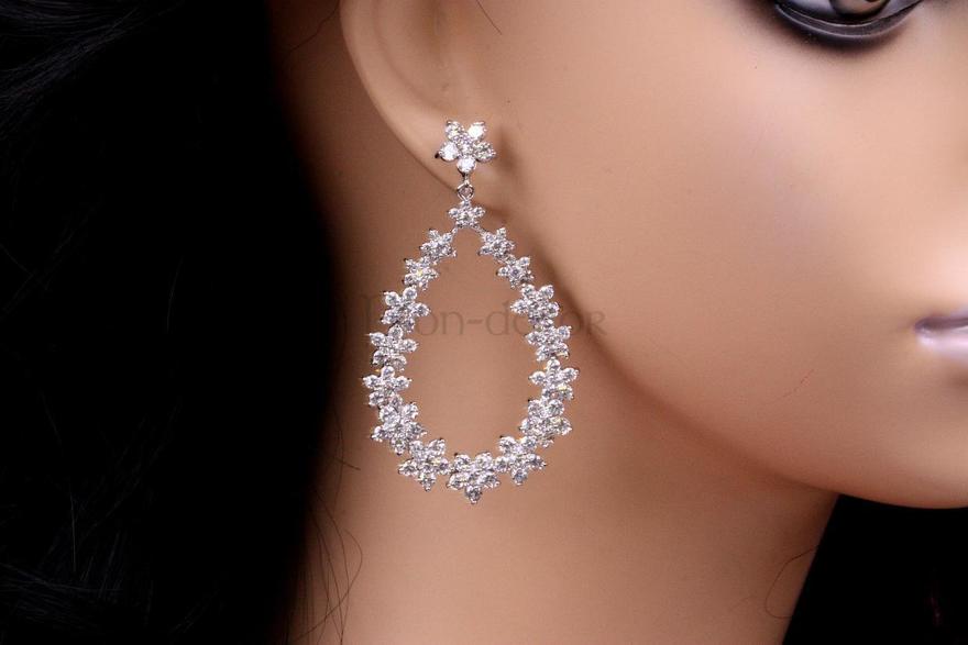 Серьги с цирконами Sindy из Посеребренная бижутерия от  2
