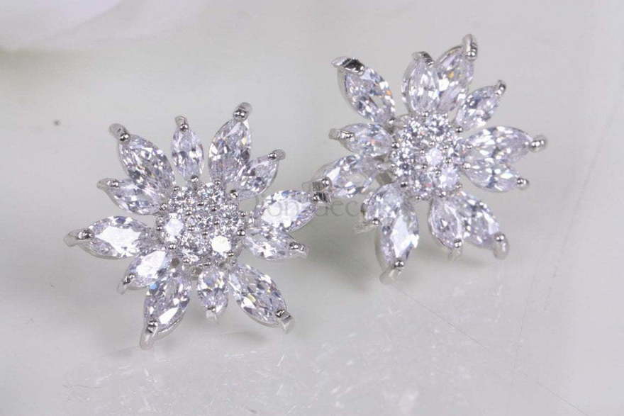 Серьги с цирконами Stars из Посеребренная бижутерия от  1