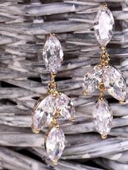 Серьги с цирконами Jekky gold из Позолоченная бижутерия от  1