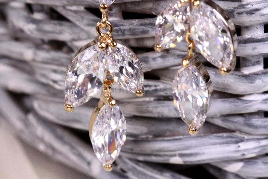 Серьги с цирконами Jekky gold из Позолоченная бижутерия от  2