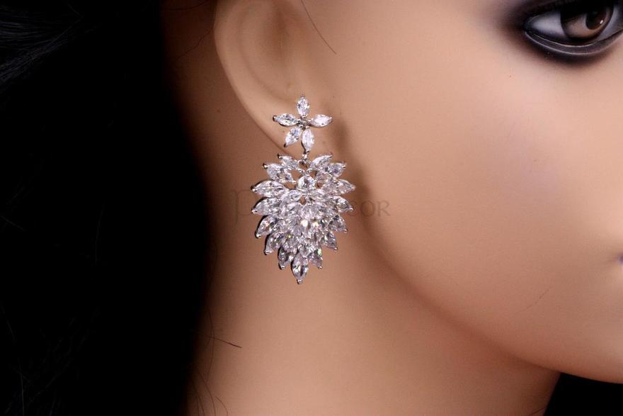 Серьги с цирконами Geremia из Посеребренная бижутерия от  2