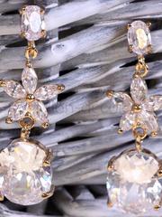 Серьги с цирконами Kate золотистые из Позолоченная бижутерия от  1