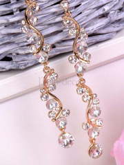 Серьги с цирконами Золотистая волна из Позолоченная бижутерия от  2