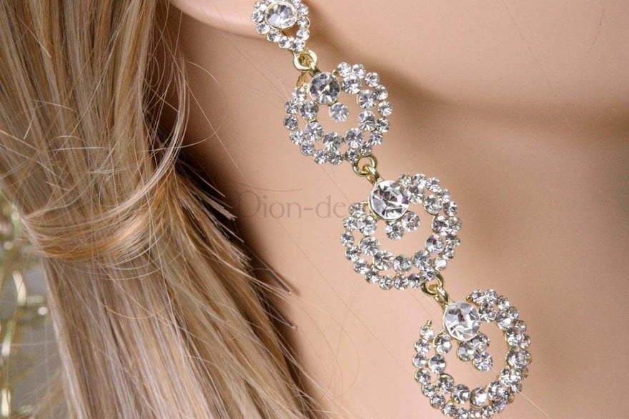 Серьги Царица золотистые из Позолоченная бижутерия от  2