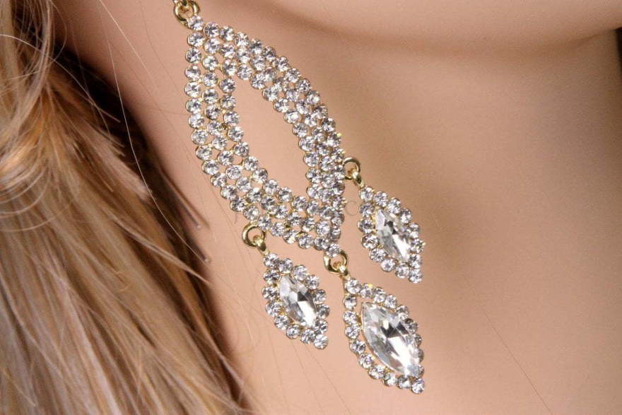 Серьги c овальными подвесками золотистые из Позолоченная бижутерия от  2