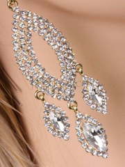 Серьги c овальными подвесками золотистые из Позолоченная бижутерия от  2