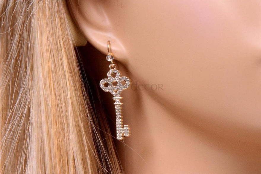 Серьги Ключик gold из Позолоченная бижутерия от  2