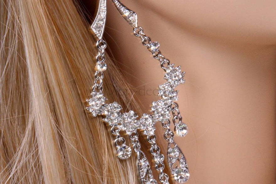 Серьги Цветы из Посеребренная бижутерия от  2