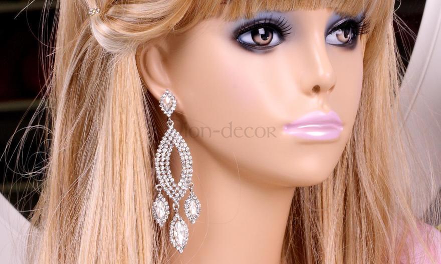 Серьги С овальными подвесками из Посеребренная бижутерия от  3