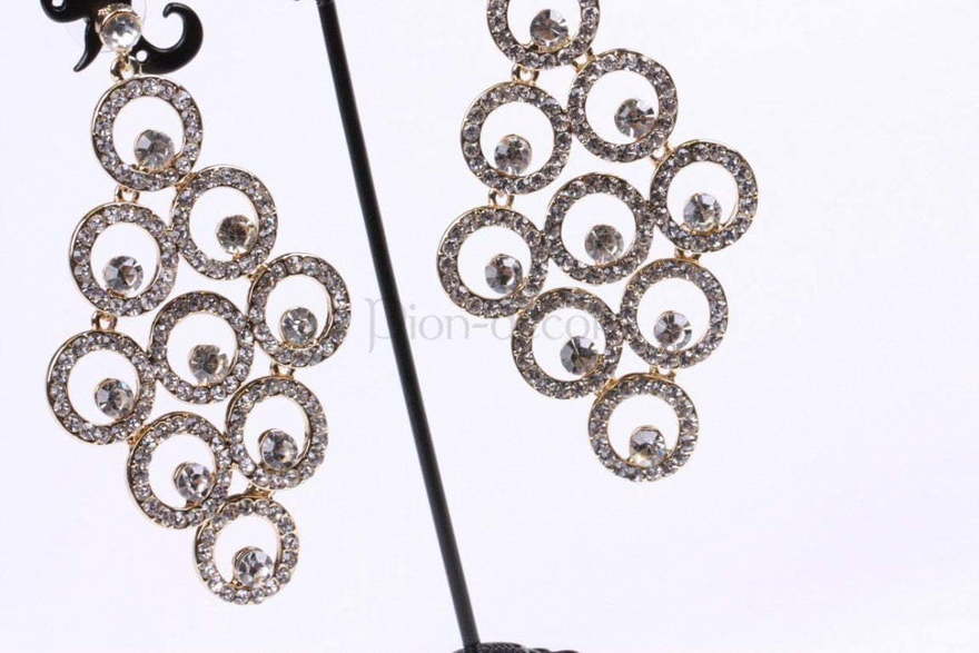 Серьги Бальные золотистые из Позолоченная бижутерия от  3