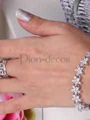 Браслет с цирконами Flowers из Посеребренная бижутерия от  2