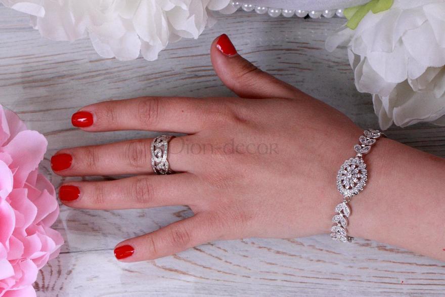 Браслет Oliva с цирконами из Посеребренная бижутерия от  2