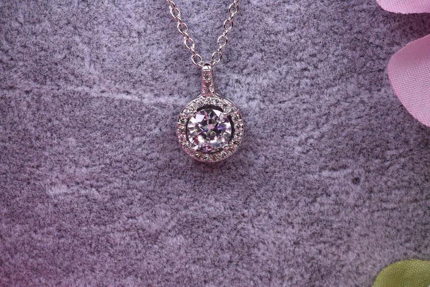 Цирконовая подвеска Сircle с цепочкой из Посеребренная бижутерия, Цирконий от  3