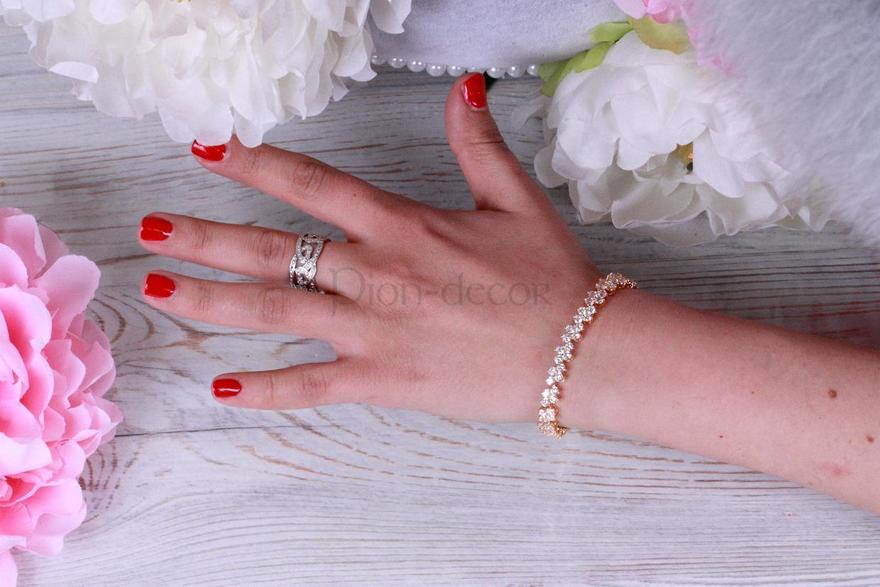Браслет на невестину ручку с цирконами из Позолоченная бижутерия от  2