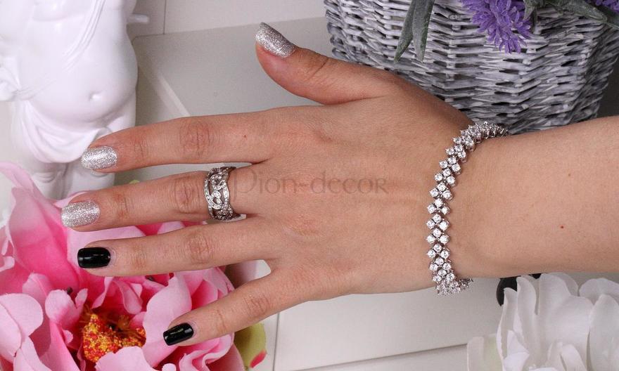 Браслет с цирконами Manuela из Посеребренная бижутерия от  2