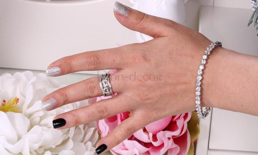 Браслет Francisca с цирконами из Посеребренная бижутерия от  2