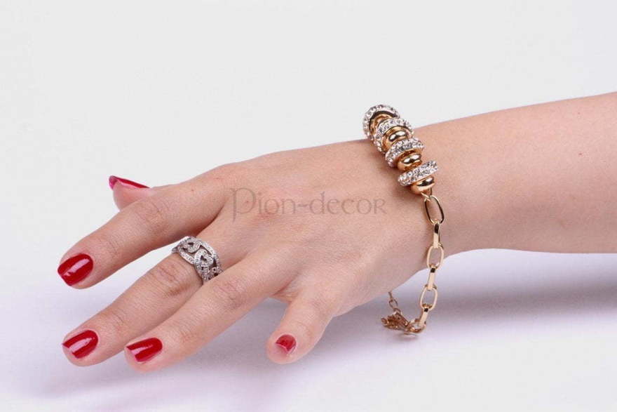 Браслет Кольца- золотистый из Позолоченная бижутерия от  2