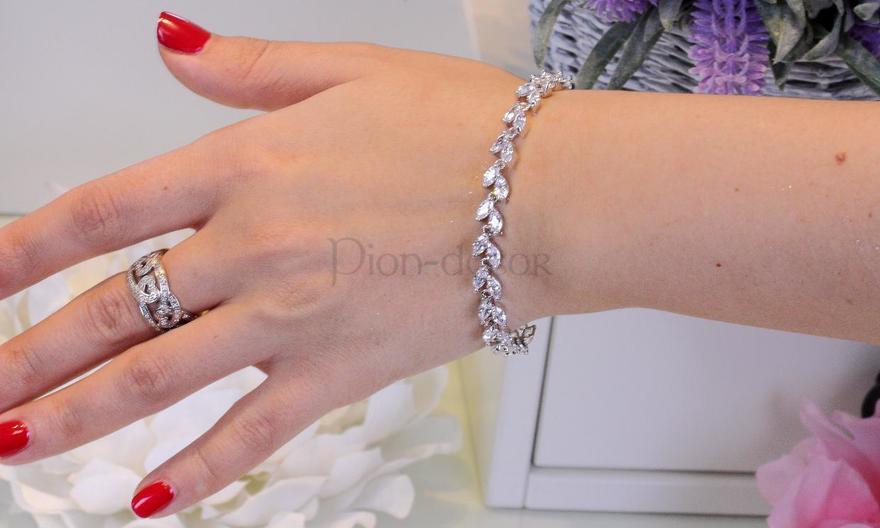 Браслет с цирконами Lilu из Посеребренная бижутерия от  2