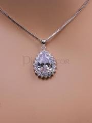 Цирконовая подвеска Tear с цепочкой из Посеребренная бижутерия, Цирконий от  2