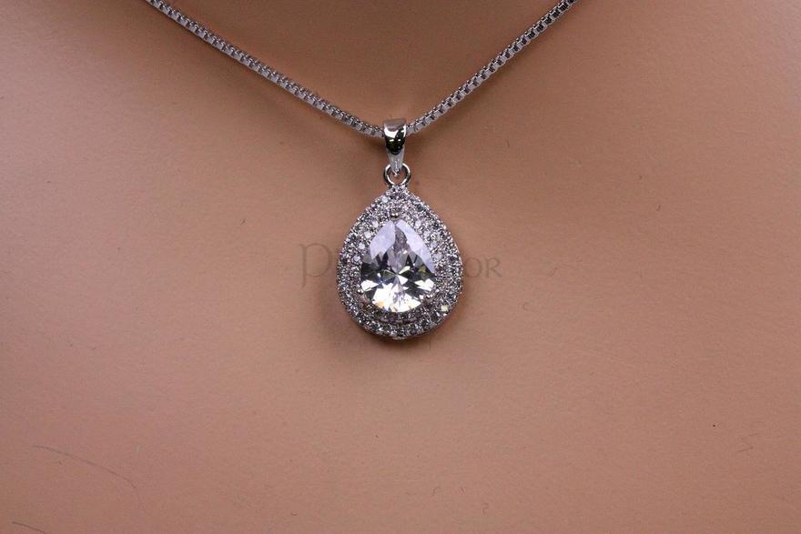 Dolores цирконовая подвеска с цепочкой из Посеребренная бижутерия, Цирконий от  2