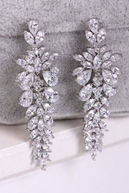 Серьги с цирконами Josefa из Посеребренная бижутерия от  2